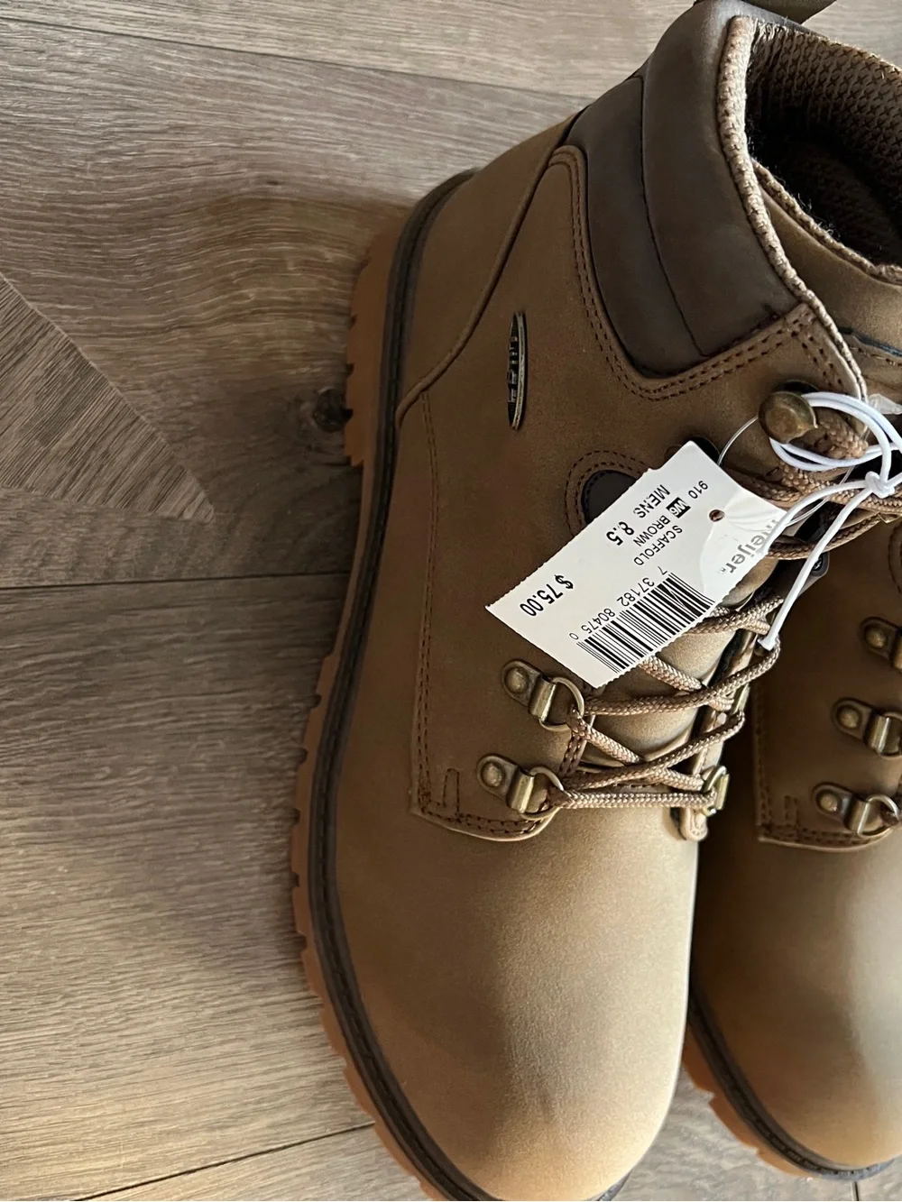 Lugz Scaffold Brown Slip Resistant Boots Size 8.5 New